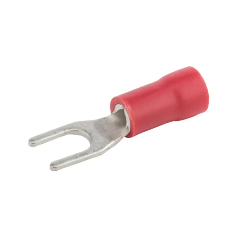 NSI Industries S22-6V-S - 22-18 AWG Vinyl spade terminals are spade terminals made of insulating vinyl. They are designed to accommodate a stud size of 6.25 Count