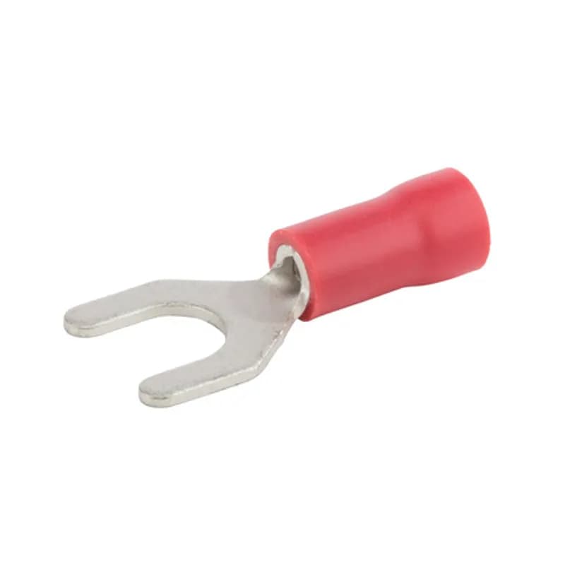 22-18 AWG Vinyl spade terminals are spade terminals made of insulating vinyl. They are designed to accommodate a stud size of #10.25 Count