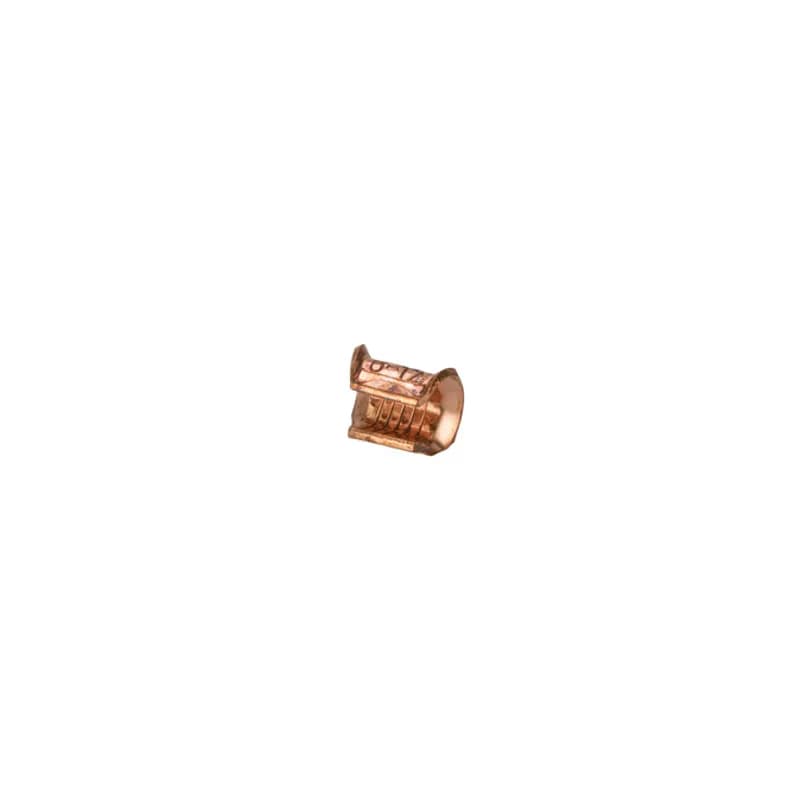Copper C Tap Grounding Connector for 6 to 8 AWG Copper "C" Taps ensure positive, all around compression with low-resistance and high pull-out values. Made of high conductivity copper, they satisfy the requirements of NEC250-81 and 250-91 for connecting to the grounding electrode system. Rated 600 Volts.