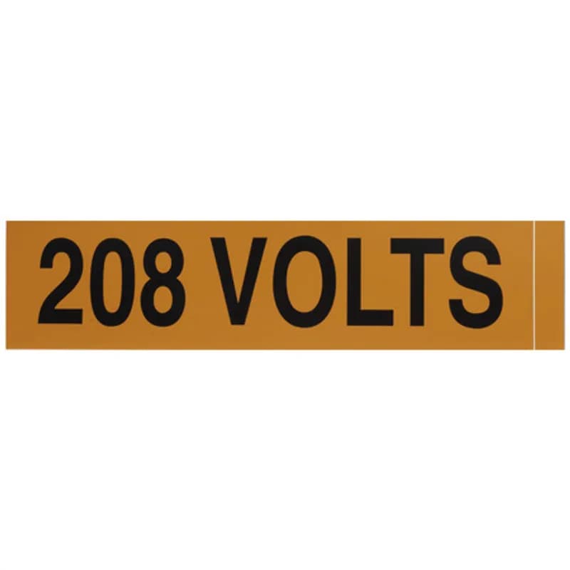 Voltage Markers 208 Volts, 1ea. 9x2.25"