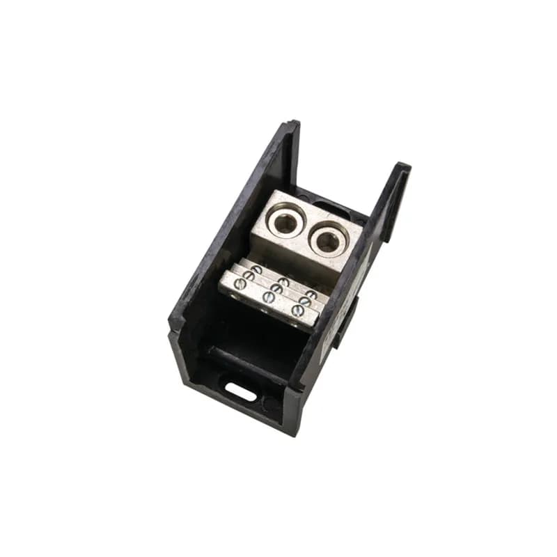 Power Distribution Block (2) 500 MCM-4 AWG Primary (12) 4-14 AWG Secondary Power Distribution Blocks are made of high strength, high-conductivity aluminum alloy and are mounted in a high-strength glass-filled polyester base. Each block can stand alone or combine with other blocks to form a multi-block set.