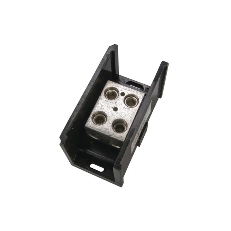 NSI Industries AL-P2-P2 - Power Distribution Block (2) 350 MCM-6 AWG Primary (2) 350 MCM-6 AWG Secondary Power Distribution Blocks are made of high strength, high-conductivity aluminum alloy and are mounted in a high-strength glass-filled polyester base. Each block can stand alone or combine with other blocks to form a multi-block set.
