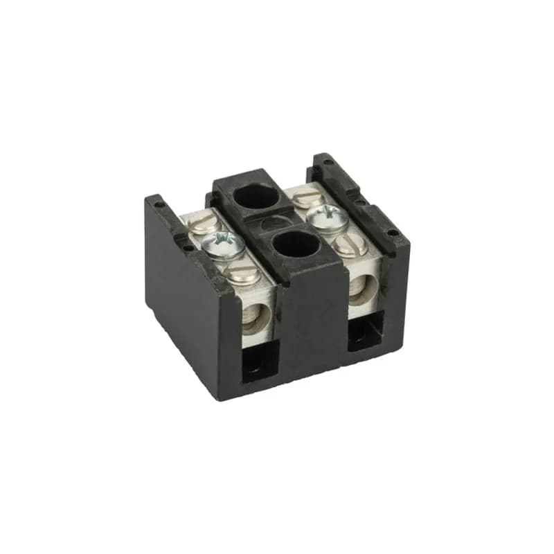 2 Pole Splicer Reducer Terminal splicer/reducers are made from strong glass-filled polyester. Rated for 75 amps and 600 volts maximum.