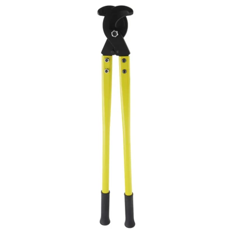 NSI Industries CCM-1000 - Manual 35" Cable Cutter - 1000 MCM APPLICATIONS: Rugged and lightweight manual cable cutter for use with fiberglass. FEATURES: LENGTH: 32" WEIGHT: 9 pounds CABLE CAPACITY: 1000 MCM FOR USE WITH: Fiberglass MAX INSULATION DIAMETER: 1.90 REPLACEMENT BLADES: Part # CCM-1000RB (Sold Separately)