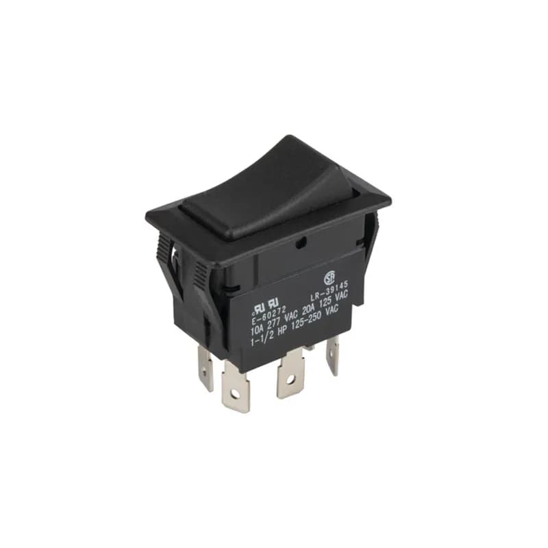 NSI Industries 77040RQ - ON ON - DPDT - No-Light Black QuikConnect Rocker Switch