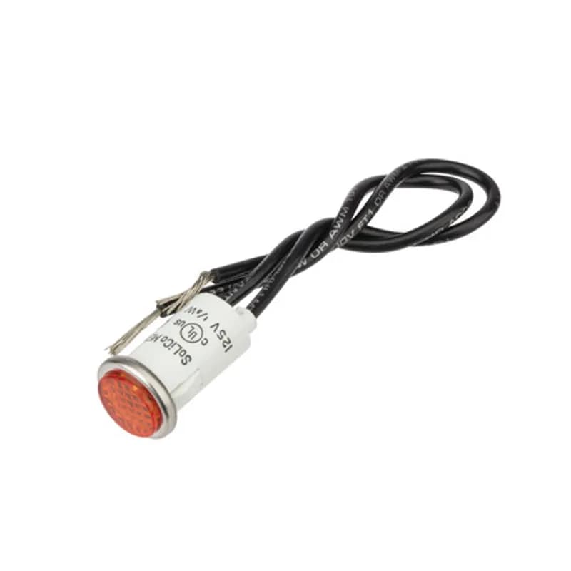 NSI Industries 79755LW - Amber Press In Indicator Light Stainless Bezel High quality indicator lights are made of nylon with polycarbonate lens material and neon lamps. 125-Volt rated. Connection with 6 inch wire leads.
