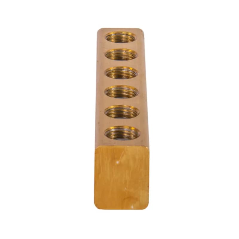The Polaris PL1/0-6 Uninsulated Multi-Tap Connector features 6 ports sized for 1/0 - 14 AWG wires. The body is made from aluminum alloy and plated for corrosion resistance. Each pass-through port features a hex screw used to tighten the connections. Installs with a hex key and torque wrench, without any tape or additional supplies. Designed for use in a wide range of splicing applications, including installation in cable trays, panel boards, ducts, raceways or troughs.
