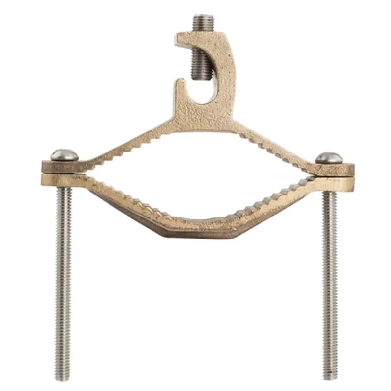 NSI Industries GLC-440DB - NSI GLC-440DB Heavy Duty Direct Burial Ground Clamps grip on pipes between 1-2-1/2" to 4" in diameter and are the ultimate ground clamps for securing just about any size ground wire in just about any application. The bronze body and pre-assembled 304 stainless steel screws are made of economical, high-quality metals that provide durable performance in a range of applications. The lay-in lug design of these clamps provides ultimate flexibility when securing large conductors and can accommodate wires in the range of 8 to 4/0 STR. Use this heavy-duty ground clamp to secure ground wire to copper water pipes, tubing, rebar and ground rods up to 4" in diameter. UL Listed for direct burial in both earth and concrete. cULus Listed 467 for grounding and bonding. Stock products you can rely on—stock NSI.