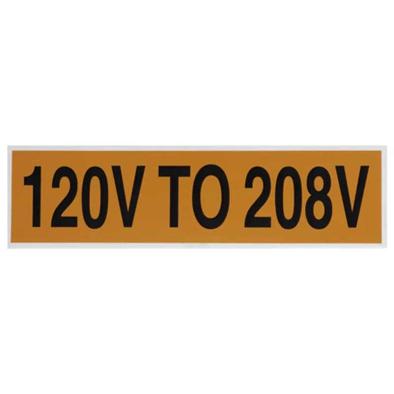 Voltage Markers 120V - 208V, 1ea. 9x2.25"