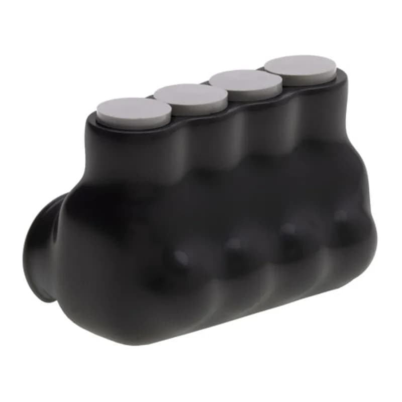NSI Industries IPLG6-4B - The Polaris IPLG6-4B Grey Multi-Tap Single Side Entry Connector features 4 ports sized for 6 - 14 AWG wires. The body is made from aluminum alloy wrapped in a layer of plastisol insulation. Each port is specially designed for fine-stranded copper wires with a pre-installed tin plated copper ferule that collapses as the screw is tightened to form a strong connection with fine-stranded wires. Removable access plugs cover the hex screws used to tighten the connections. Installs with a hex key and torque wrench, without any tape or additional supplies. Designed for use in a wide range of splicing fine-stranded wire applications, including installation in cable trays, troughs, wire-ways, raceways, ducts and motor junction boxes.