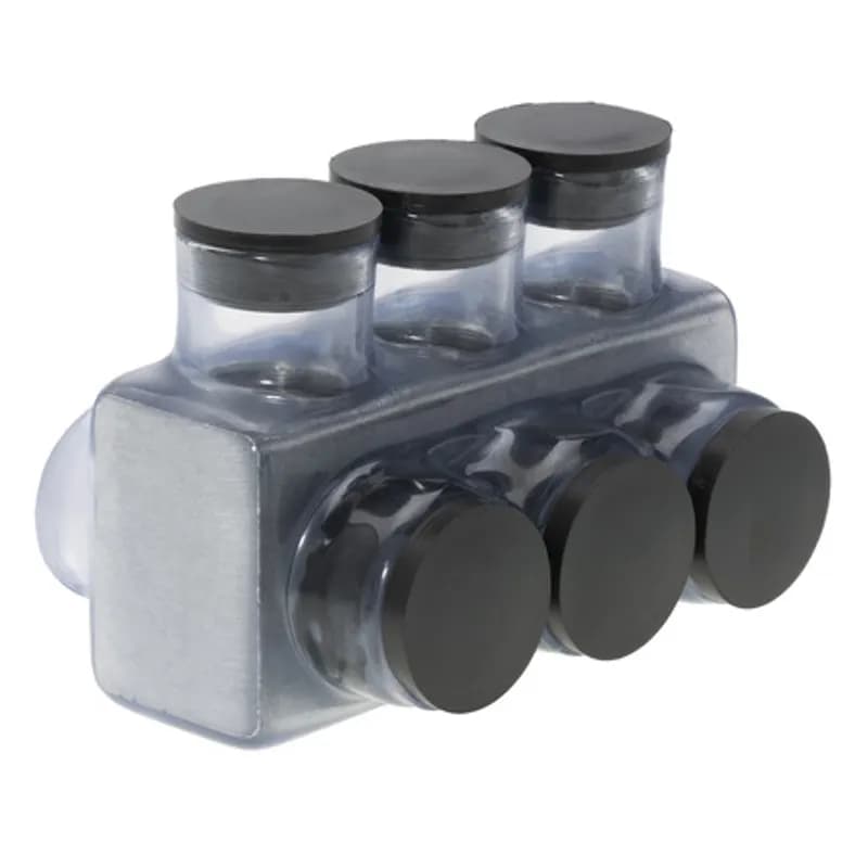 NSI Industries IPLD750-3CB - The Polaris IPLD750-3CB Multi-Tap Dual-Sided Entry Vision Tap Connector features 3 ports sized for 750 - 250 MCM wires. The clear body allows users to see their conductor placement and is wrapped in a layer of plastisol insulation. Each dual-sided port is pre-loaded with an oxide inhibitor, with removable access plugs over the hex screws used to tighten the connections. Installs with a hex key and torque wrench, without any tape or additional supplies, and comes packaged in a clear plastic bag with a mounting hole for hanging in retail displays. Designed for use in a wide range of splicing applications, including installation in cable trays, panel boards, ducts, raceways or troughs.