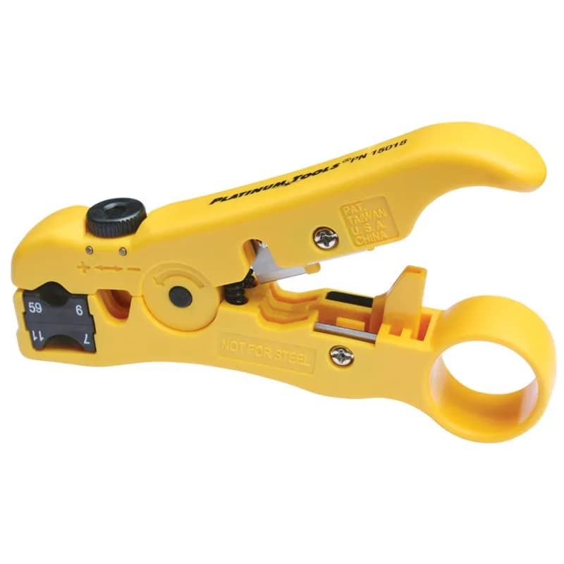 NSI Industries 15018C - An easy to use, all-in-one cable stripper designed to strip various types of cables being used in the networking world of voice, data and video. Coax cassette blades are pre-set with no adjustment required, Twisted pair setting is adjustable and covers a wide range of Cat5e and Cat6 cables and Round cable settings are adjustable and cover a wide range of telephone round and flat satin cables.