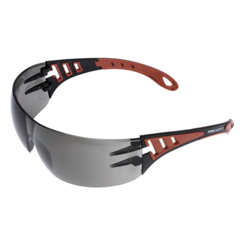 The RHINO Safety SG-103G Safety Glasses feature gray polycarbonate lenses in a comfortable Hytrel and EVA foam frame designed to be impact-resistant and offer increased protection. The gray lenses are designed for UV protection in outdoor applications and built to be both impact- and scratch-resistant. These glasses have all the durability needed to survive your jobsite and a comfortable wraparound design to fit most heads, with EVA foam pads to maintain a cushioned grip.