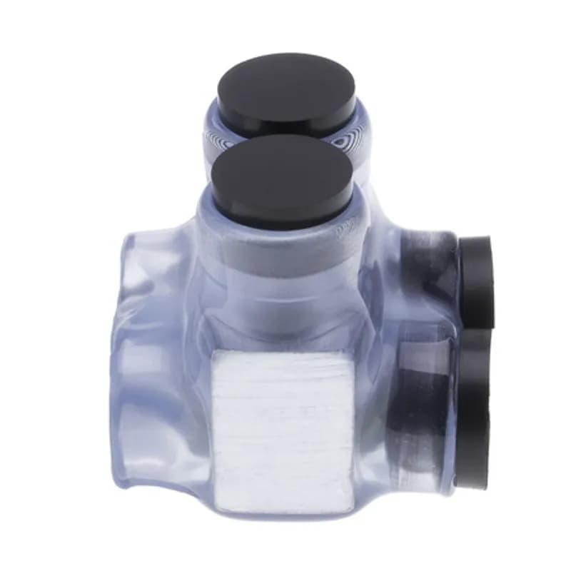NSI Industries ITD-1/0CB - The Polaris ITD-1/0CB Multi-Tap Dual-Sided Entry Vision Tap Connector features 2 ports sized for 1/0 - 14 AWG wires. The clear body allows users to see their conductor placement and is wrapped in a layer of plastisol insulation. Each dual-sided port is pre-loaded with an oxide inhibitor, with removable access plugs over the hex screws used to tighten the connections. Installs with a hex key and torque wrench, without any tape or additional supplies. Designed for use in a wide range of splicing applications, including installation in cable trays, panel boards, ducts, raceways or troughs.