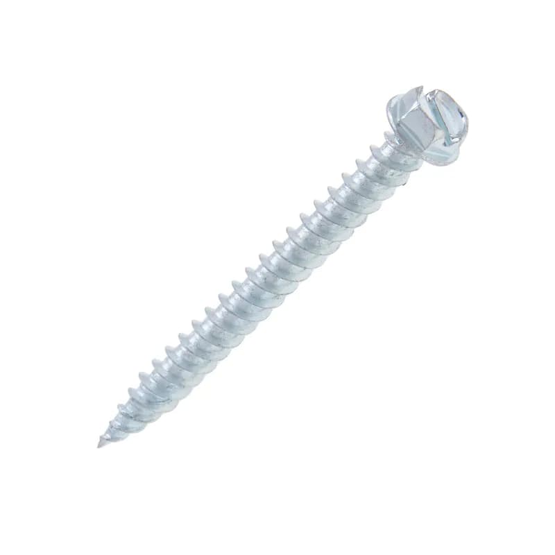 Sheet Metal Screw, SHARP POINT, #8 x 1/2 in, Hex Head (1/4 in), Steel, Slotted Drive Type, Zinc Chromate finish, 100 per pack