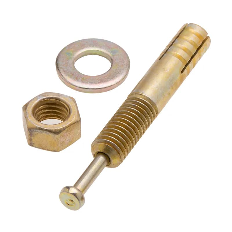 Hammer Drive Wedge Anchor, 1/4 x 2-3/8 in. Size, 3/4 in. thread length, 1/4 x 4 in. drill size, Zinc Chromate finish, 50 per pack