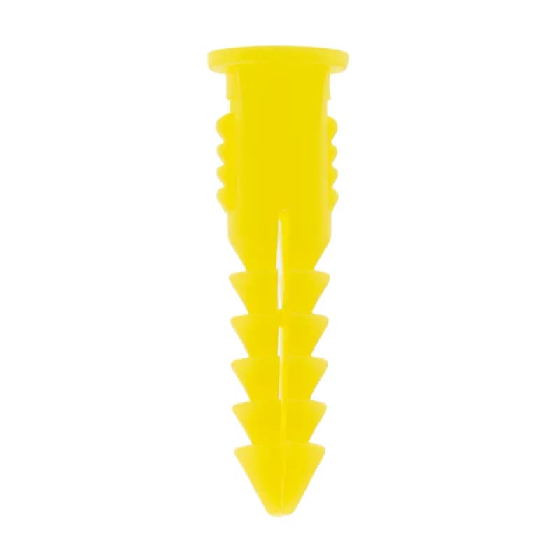 Plastic Wall Anchor, 5/16 in. Size, 1-5/8 in. length, #12-14 screw size, 100 per pack, Yellow