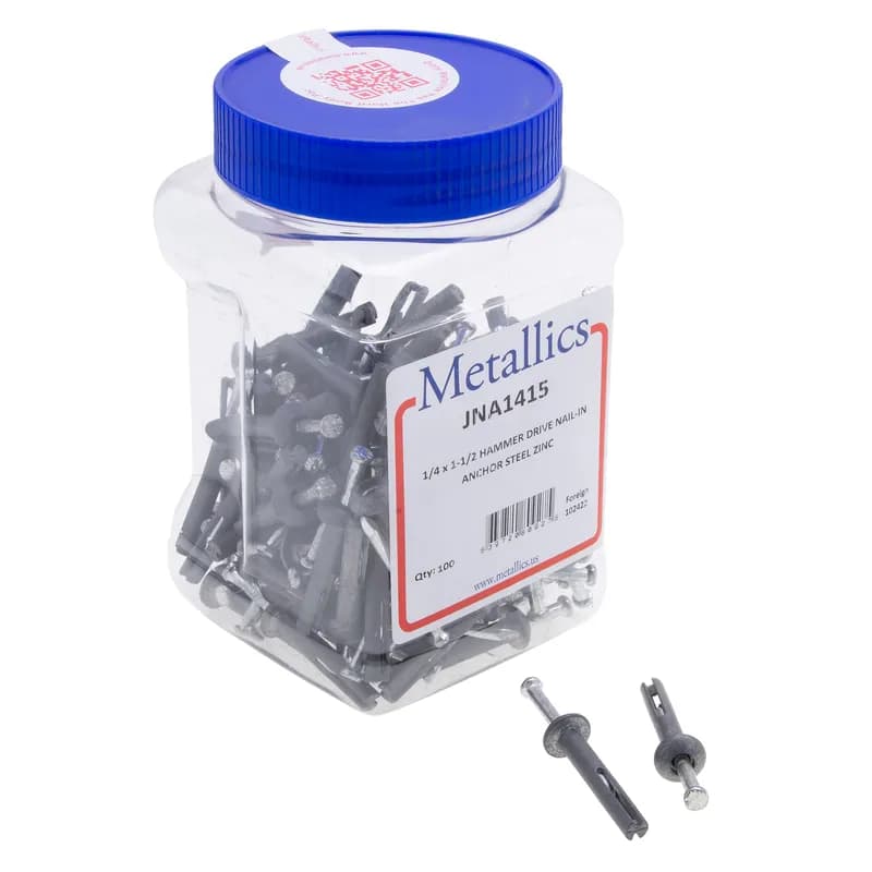 NSI Industries JNA1415 - Metal Hammer Drive Nail-In Anchor, 1/4 in. diameter, 1-1/2 in. length