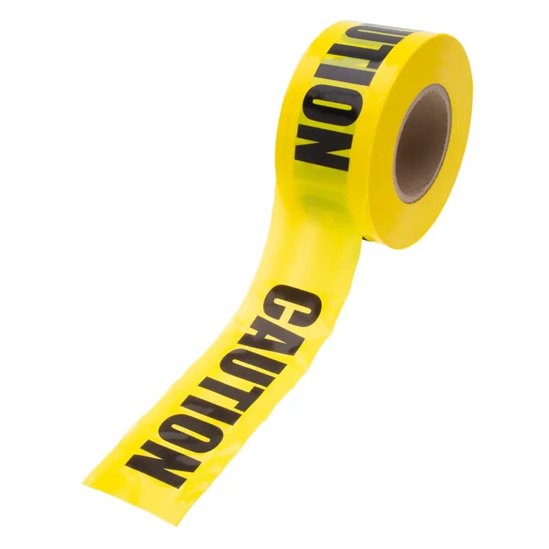 NSI Industries CT3CY - 3 in. wide, 'Caution' Barricade Tape, Yellow with Black Legend, 1000 ft. roll