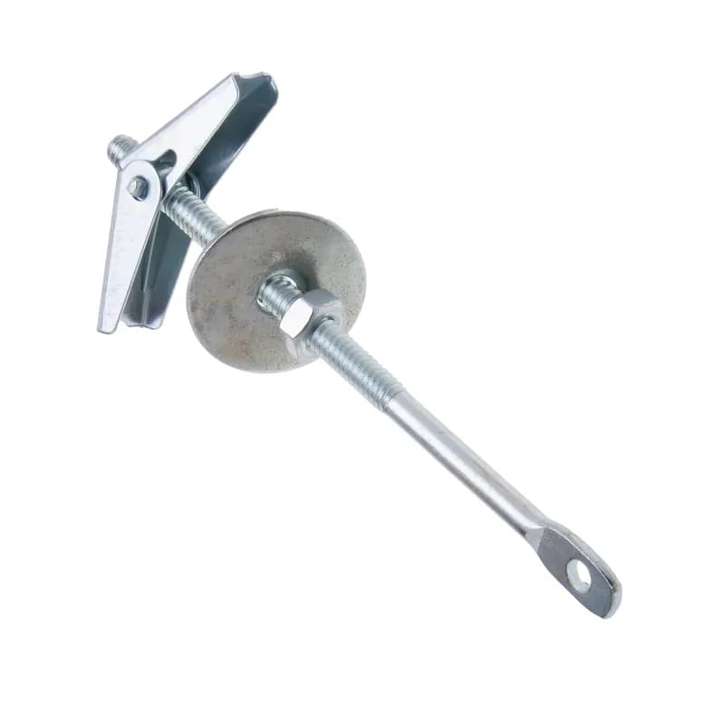 Tie Wire Acoustical Toggle bolt, Steel material, Zinc Chromate finish, 5 in. length, 1/4 x 5 in. Size, 1/4 in. diameter, Right Hand thread, Hex Nut, 5/8 in. hole size, 1/4 in. eye size, 50 per pack