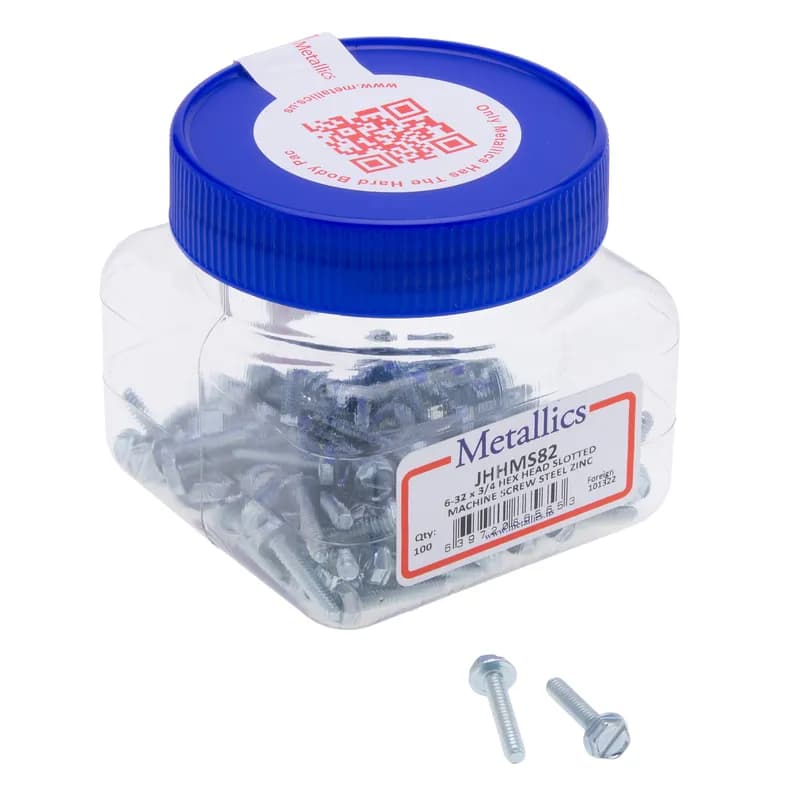 6-32 X 3/4 Hex Hd Slot Machine Screw Zinc