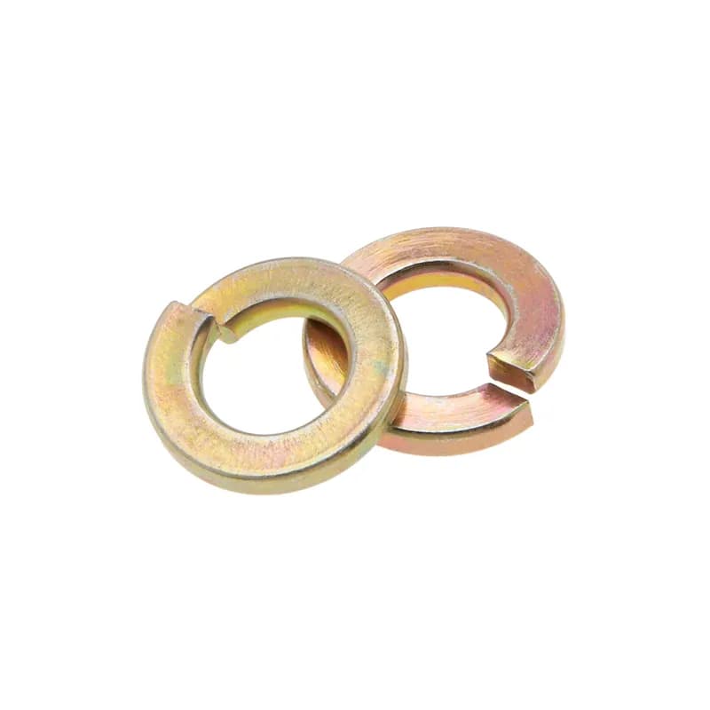 Split Lock Washer, 5/16 in, Alloy Steel, Zinc Chromate finish, 100 per pack, Yellow, For use with Grade 5 & Grade 8 Alloy Steel