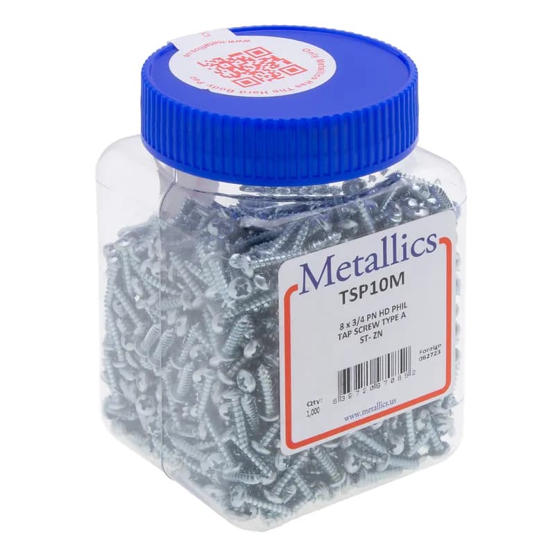 14 x 2-1/4 Pan Head Phillips Tapping Screw Steel Zinc u/m 800