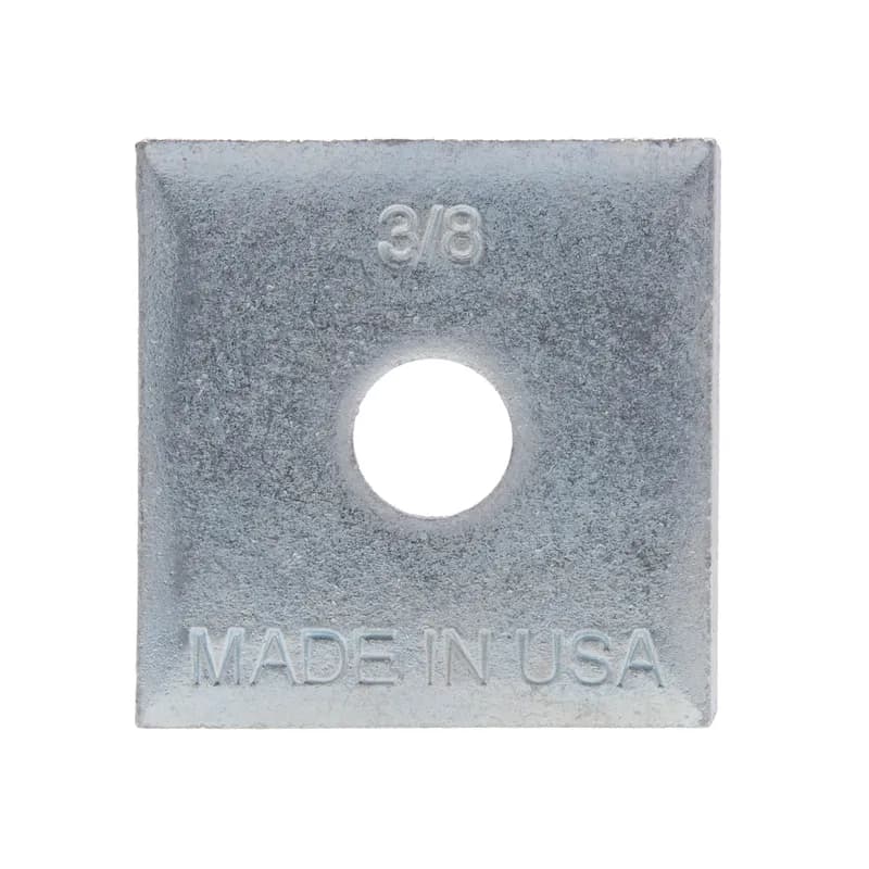 Square Channel Washer, Stainless Steel, 1/4 in. bolt sizes, 1/4 in. depth, Silver color, 50 per pack