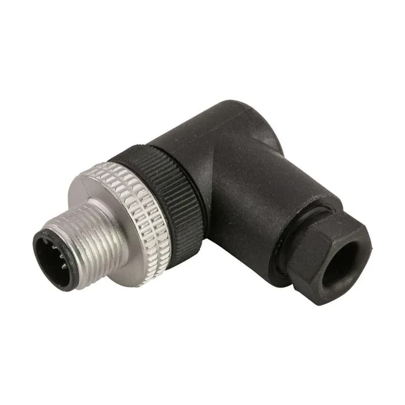 NSI Industries 305FFW9 - Single Key (M12) Micro-Link Field Attachable Connector, 5 pole, Male 90 deg, PG9 entry