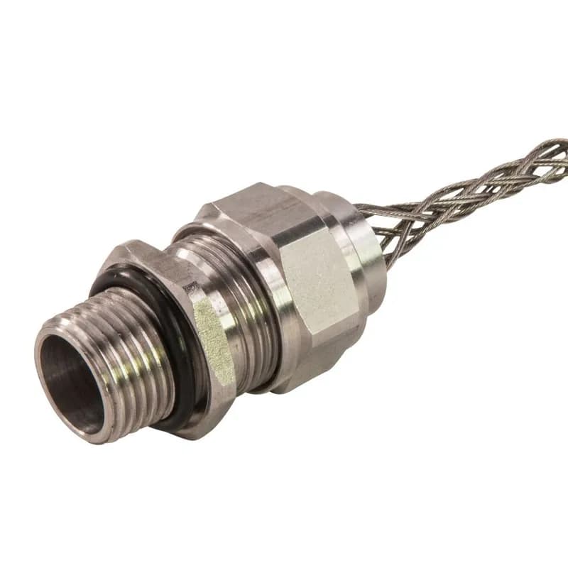 Cord Connector, SS, 1/2" NPT, cable range .188 - .250 with mesh
