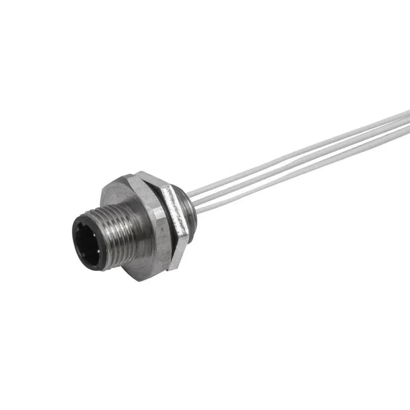NSI Industries E04T0010P - M12 Etherlink Receptacle, Male, 4 pole, 1', 24 AWG, M14 thread