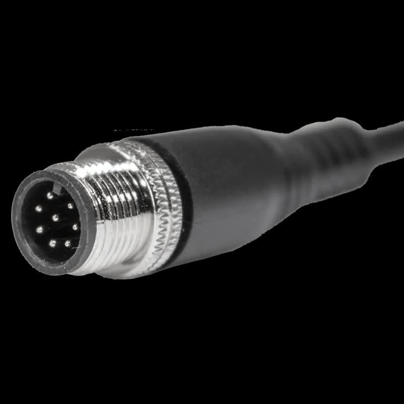 Single Key (M12) Micro-Link Plug Assembly, PVC, Male ST., 8 pole, 9.8', 24 AWG