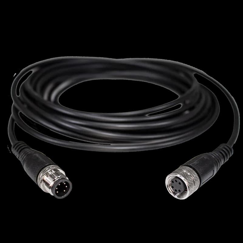 Single Key (M12) Micro-Link Cable Assembly, PVC, Male ST/Female ST, 12 Pole, 16.4', 26 AWG