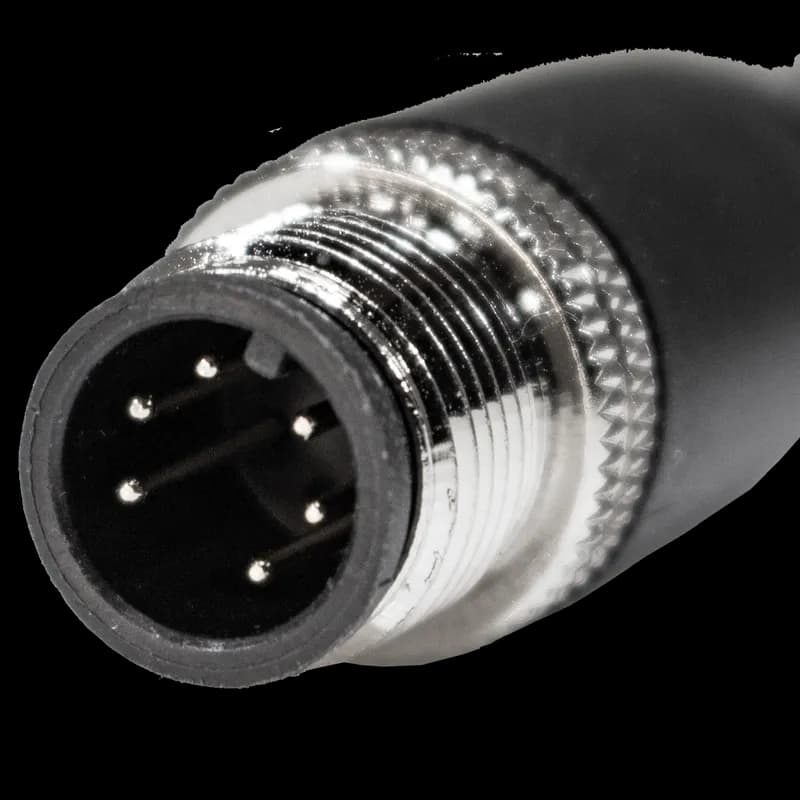 Single Key (M12) Micro-Link Plug Assembly, PVC, Male ST., 6 pole, 9.8', 24 AWG