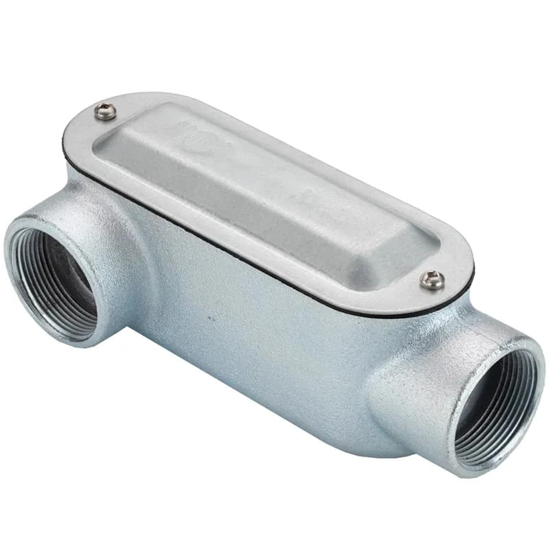 Rigid and IMC Conduit Body, Type LR, Malleable Iron, Cover and Gasket, Size 3-1/2 Inch