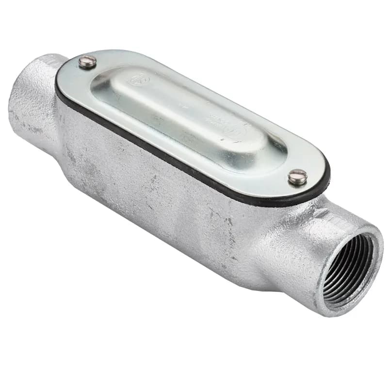 Rigid and IMC Conduit Body, Type C, Malleable Iron, Cover and Gasket, Size 1/2 Inch