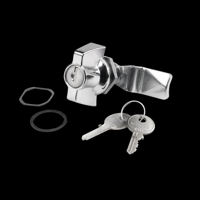 ComLine Handle Key-locking Wingnut, Polished, Steel