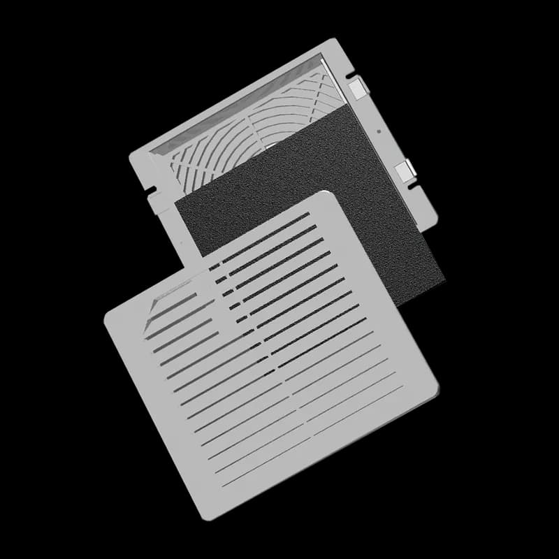 TFP Exhaust Grille fits 6-inch Package, 7.77x8.83x1.25, Light Gray, ABS