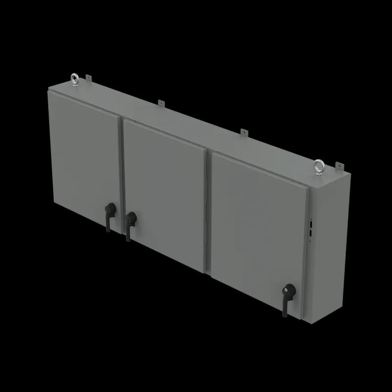 Low-Profile 3-Door Disconnect Type 12, 36.00x82.25x10.00, Gray, Steel