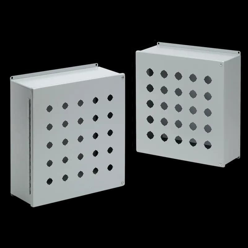 Extra-Large Pushbutton Enclosures Type 12, 6PBx22.5mm, Gray, Steel