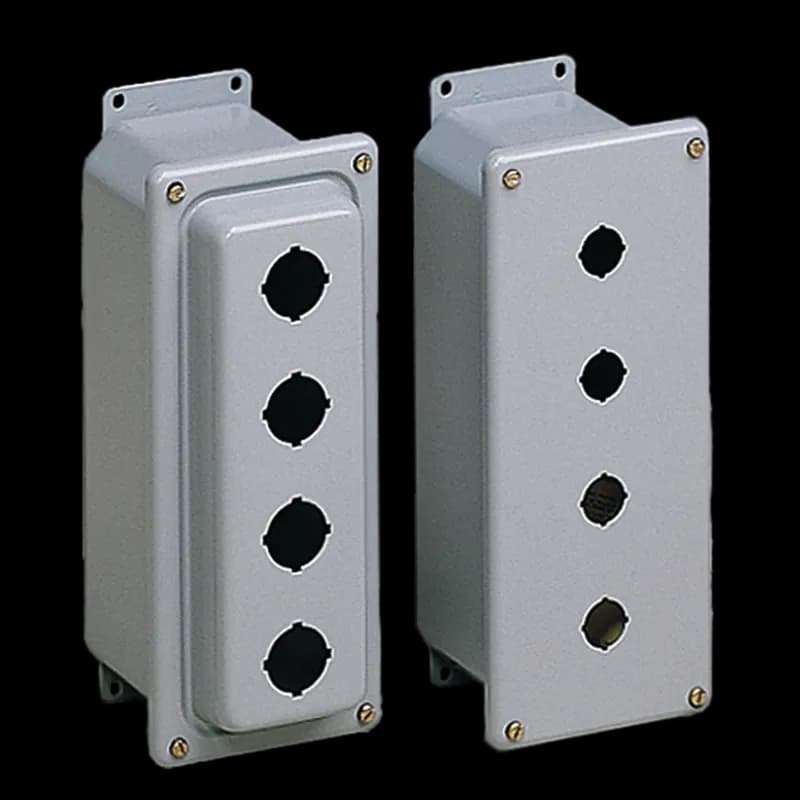 nVent ED1PBXM - Drawn Pushbutton Dome Enclosures Type 4, 1PBx22.5mm; 3.50x4.00x3.75, Gray, Steel