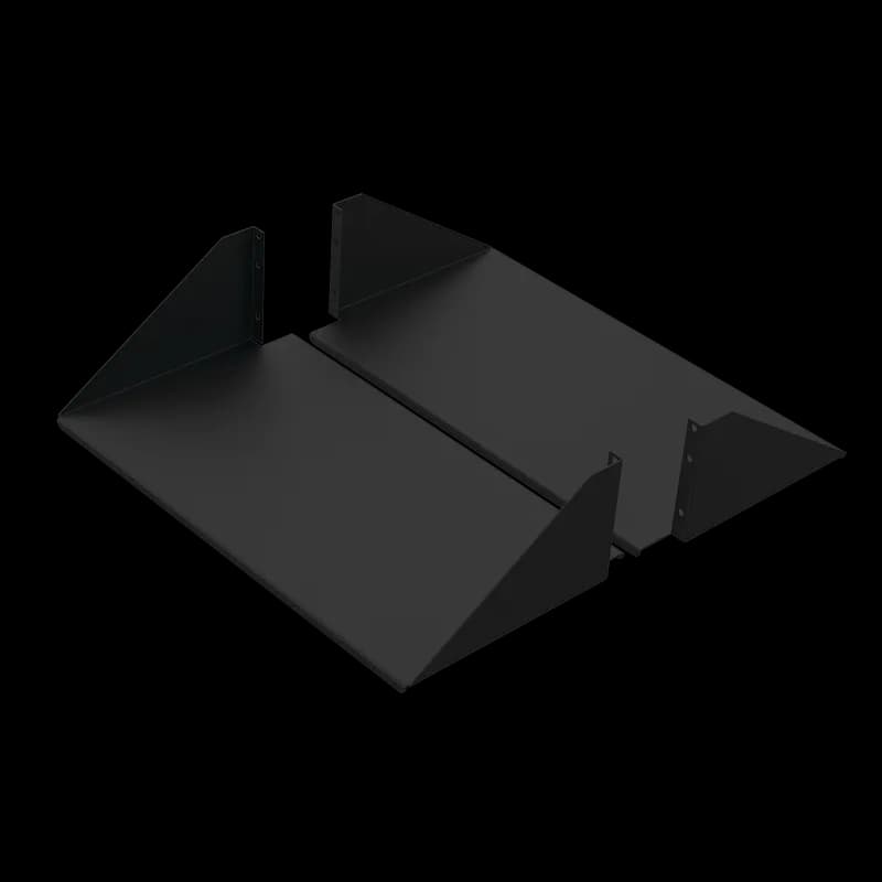 Double-Sided Solid-Steel Shelf, fits 23-in LAN R, Black, Steel