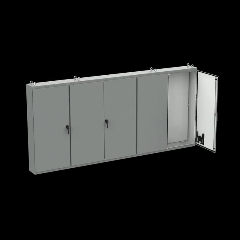 Free-Stand Multi-Door Type 12 White Inside 5Dr, 86.12x187.00x14.12, Gray, Steel