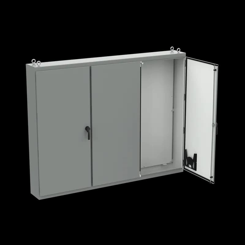 Free-Stand Multi-Door Type 12 White Inside 3Dr, 86.12x112.00x14.12, Gray, Steel