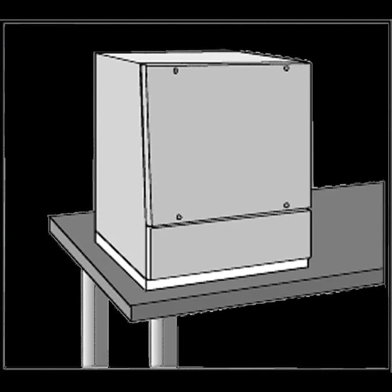 Base for ProLine Sloped Front HMI 0-mm, fits 600x600mm, Lt Gray, Steel