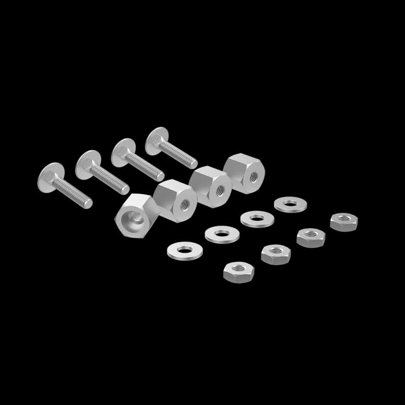 Panel Mounting Kit, fits 16 ga., Plated, Steel