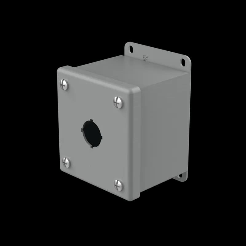 Pushbutton Enclosures Type 12, 1PBx22.5mm, Gray, Steel