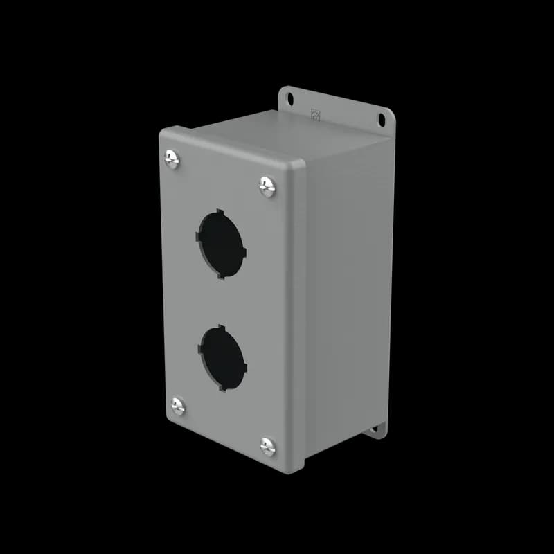 nVent E2PB - Pushbutton Enclosures Type 12, 2PBx30.5mm, Gray, Steel