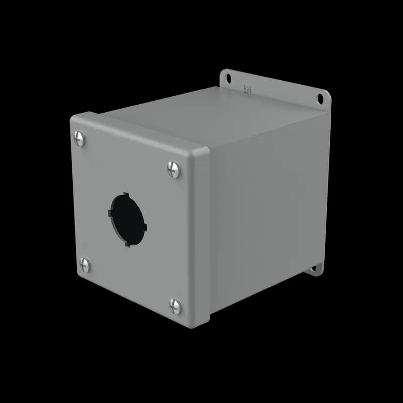 Extra-Deep Pushbutton Enclosure Type 12, 1PBx30.5mm, Gray, Steel