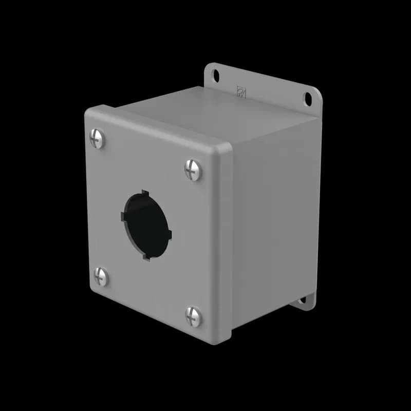 Pushbutton Enclosures Type 12, 1PBx30.5mm, Gray, Steel